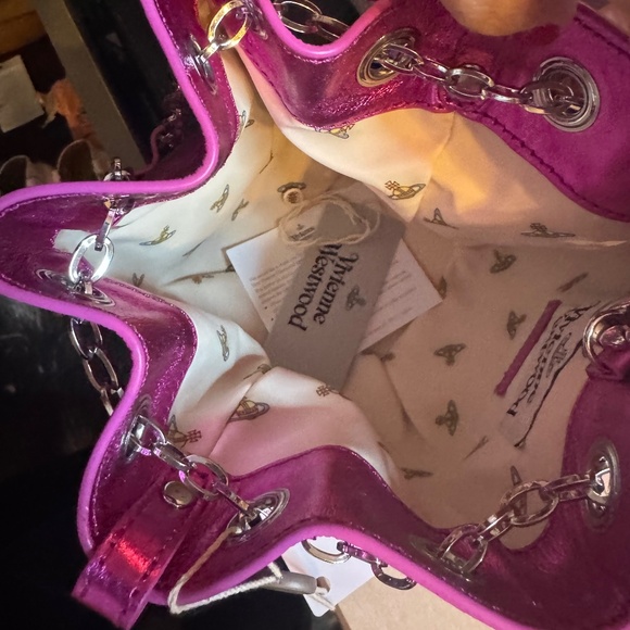 Vivienne Westwood Metallic Pink Bucket Bag NWT and Dust Bag! - Picture 3 of 6